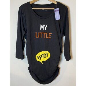 NWT Motherhood Maternity Plus Shirt Halloween Black Orange Size XL New